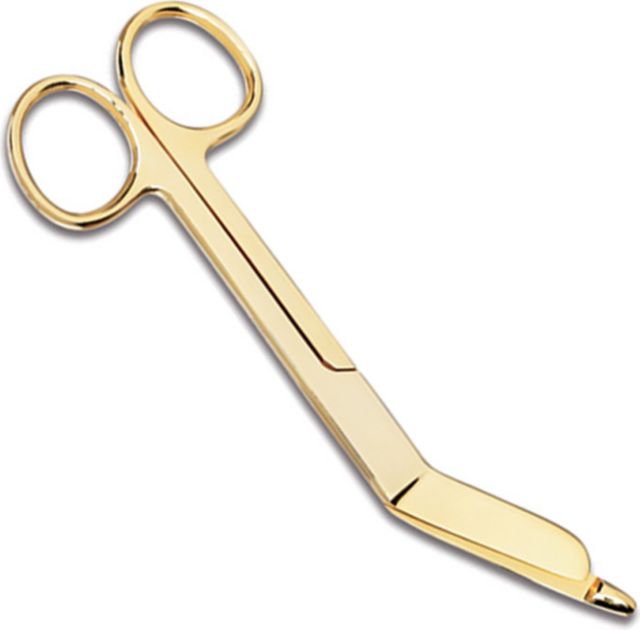 5.5IN GOLD PLATED BANDAGE SCISSOR IN SLIDE PACK