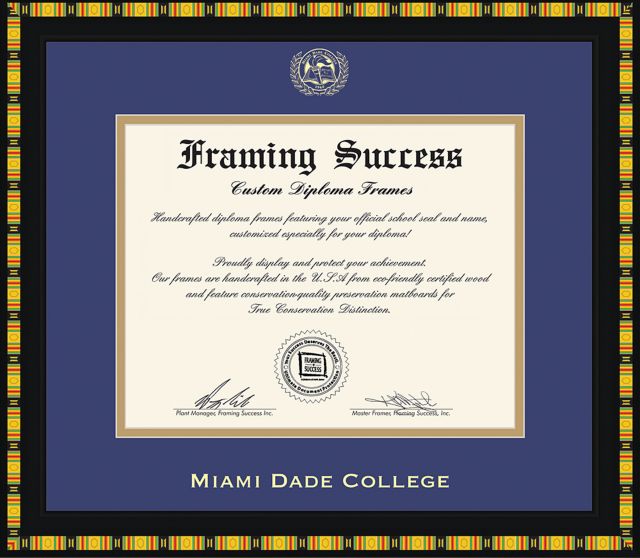 Miami Dade College 11 x 14 in. Kente Diploma Frame