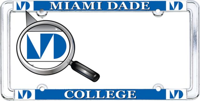 Miami Dade College Thin Dome License Plate Frame