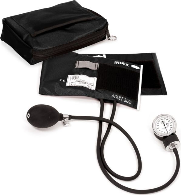 PREMIUM ANEROID SPHYGMOMANOMETER WITH MATCHING CARRY CASE-BLACK