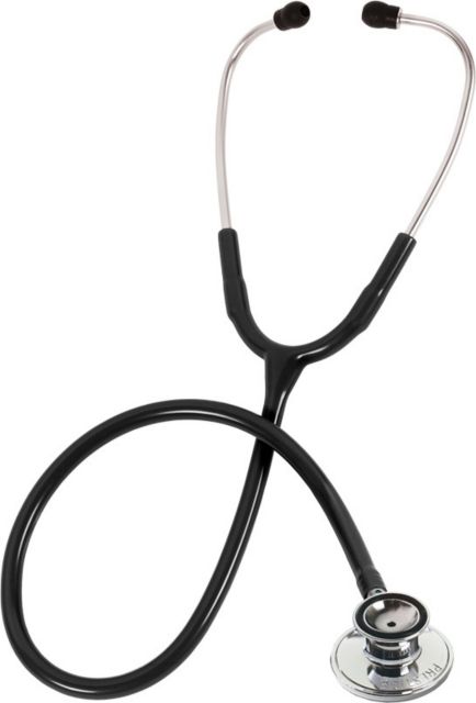 ULTRA SENSITIVE DUAL HEAD STETHOSCOPE IN CLAMSHELL-BLACK
