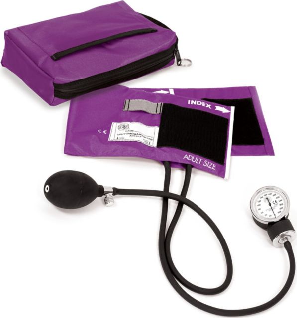 PREMIUM ANEROID SPHYGMOMANOMETER WITH MATCHING CARRY CASE-PURPLE