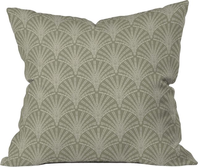 Iveta Abolina Scallop Fan Sage Throw Pillow by Iveta Abolina Indoor Throw Pillow 18" x 18"