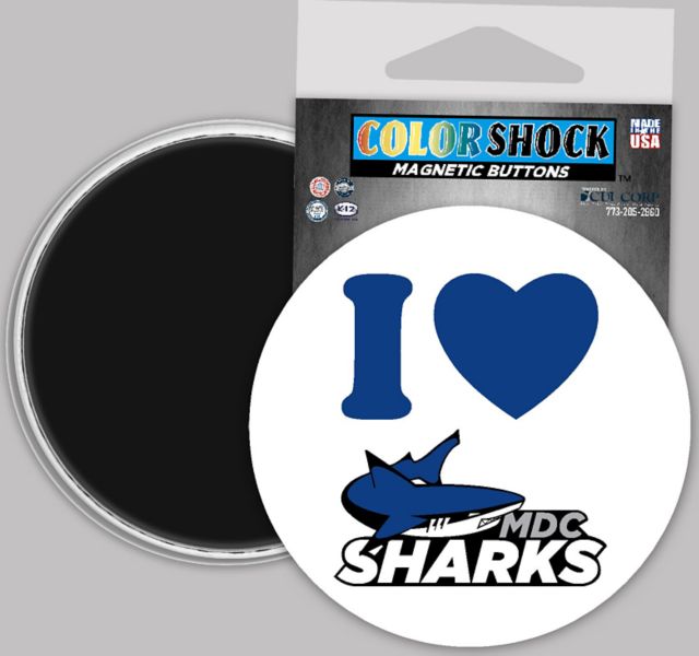 Miami Dade College Sharks 3" Button Magnet