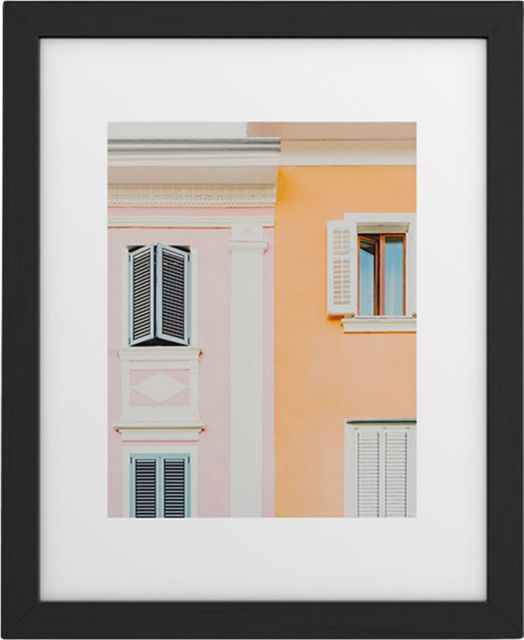 Dagmar Pels Colorful Mediterranean Building Framed Art Print by Dagmar Pels Framed Art Print Modern Black