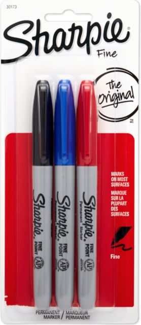 MARQUEUR POINTE FINE SHARPIE, PAQUET DE 3