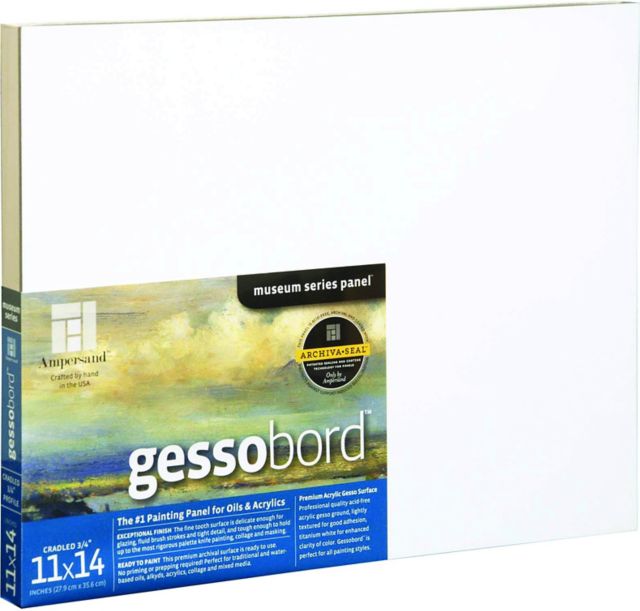 Gessobord 11 x 14 3/4 Inch Cradled