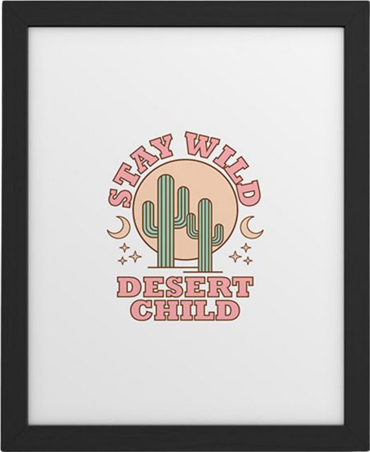 Stay Wild Desert Child by Emanuela Carratoni Framed Art Print Modern Black