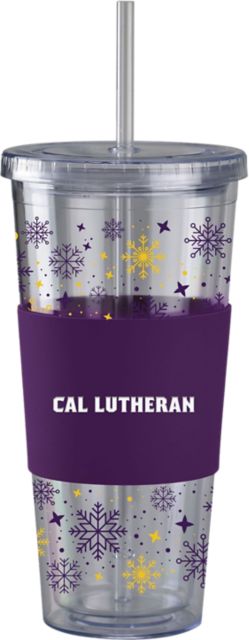 California Lutheran University Straw Snowflake Tumbler