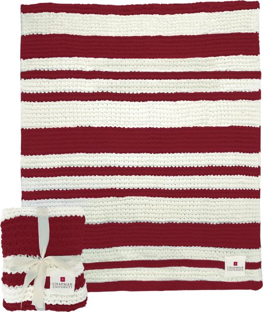 Chapman University Cable Knit Throw 50x60