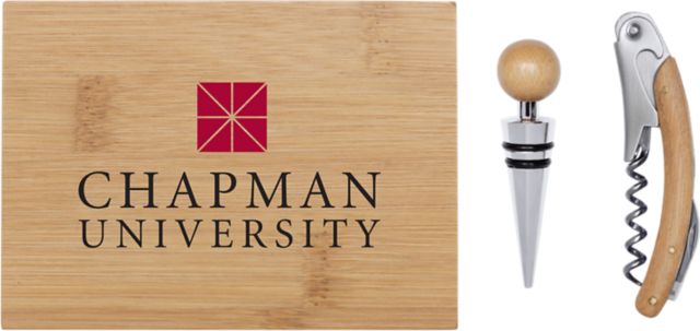 Chapman University Bamboo Wine Tool Set