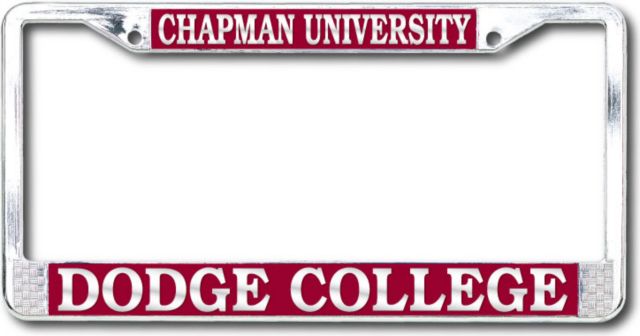 Chapman University Dodge College Polished Chrome License Plate Frame