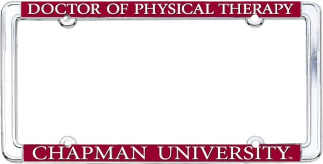 Chapman University Doctor of Physical Therapy Thin Dome License Plate Frame