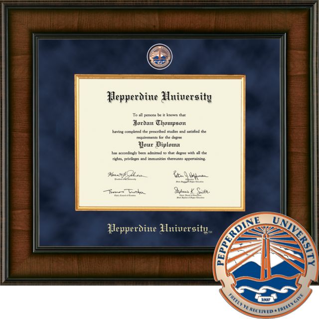 Pepperdine University Presidential Diploma Frame. Bachelors, Masters