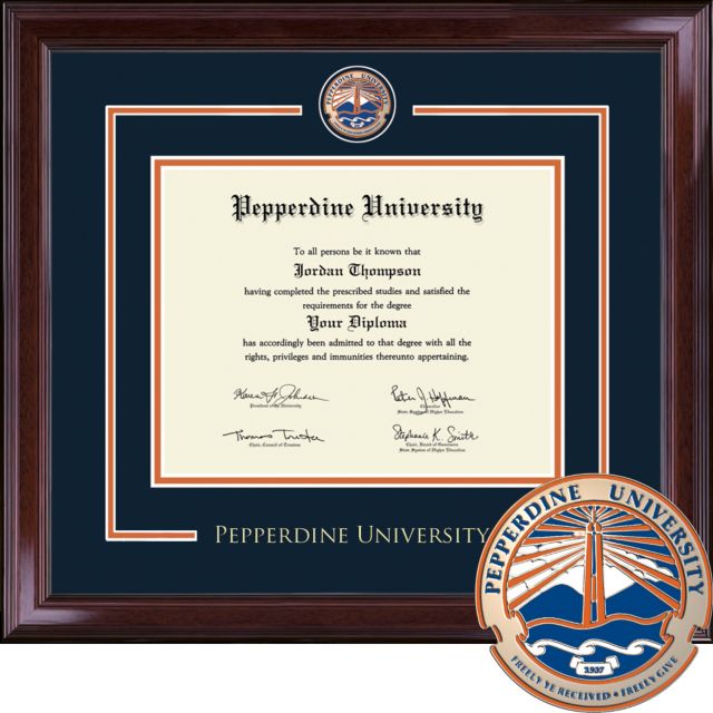 Pepperdine University Showcase Diploma Frame. Bachelors, Masters