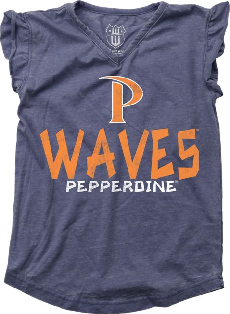 Pepperdine University Waves Toddler Girls Ruffle Short Sleeve T-Shirt
