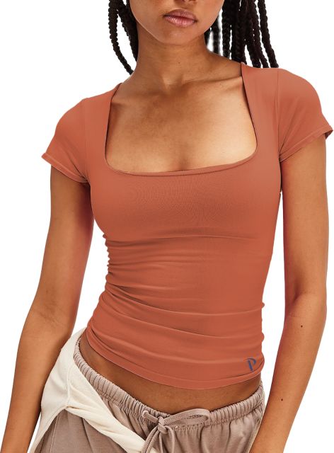 Pepperdine Free People Womens Stick Clean Lines Baby Tee Pepperdine Shield