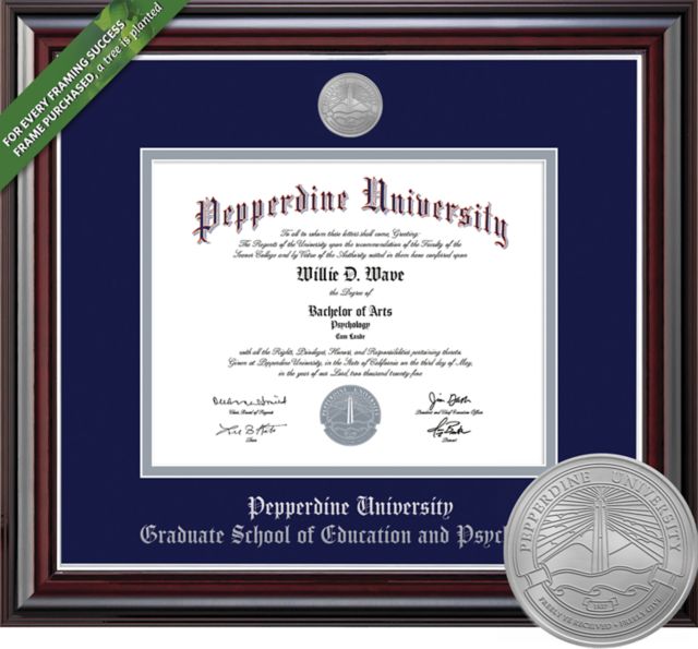 Pepperdine University Framing Success Jefferson 8.5 x 11 Grad School of Education & Psychology Diploma with Medallion and Double mat . *ONLINE/IN-STORE*
