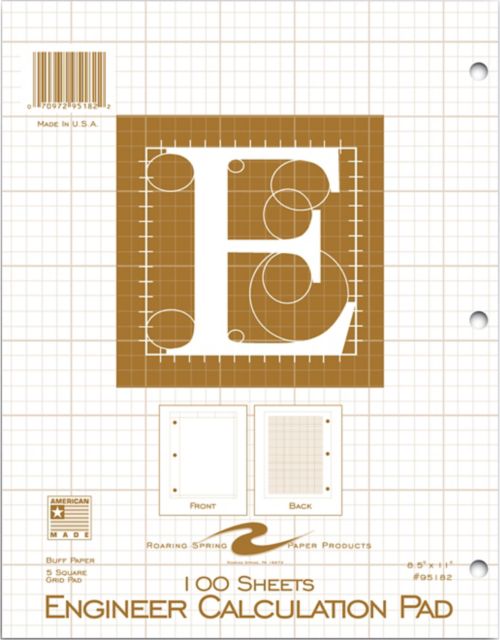 CALC PAD 8.5x11BUFF 100SH ENGR