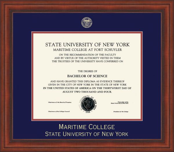 Suny-Maritime College Millenium (5/05 To Pres) Diploma Frame -ONLINE ONLY