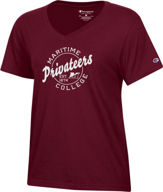 SUNY Maritime College Privateers Women's V-Neck Short Sleeve T-Shirt