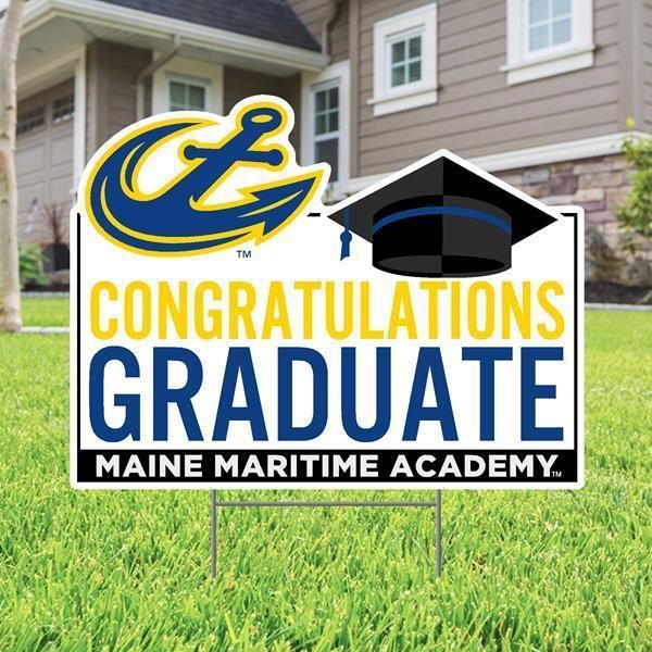 Maine Maritime Academy Grad Lawn Sign with Stakes