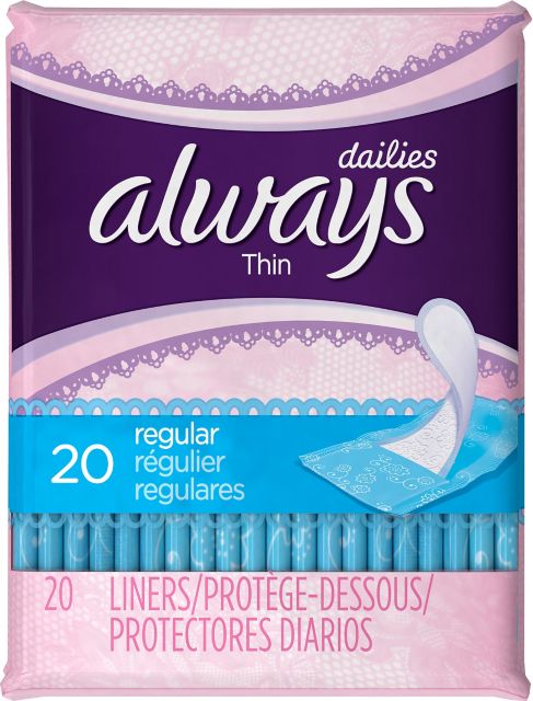 Always Thin Pantyliners 20ct Regular