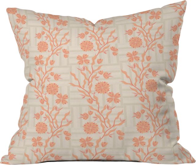 Mirimo Chinois Peach Throw Pillow by Mirimo Indoor Throw Pillow 18" x 18"