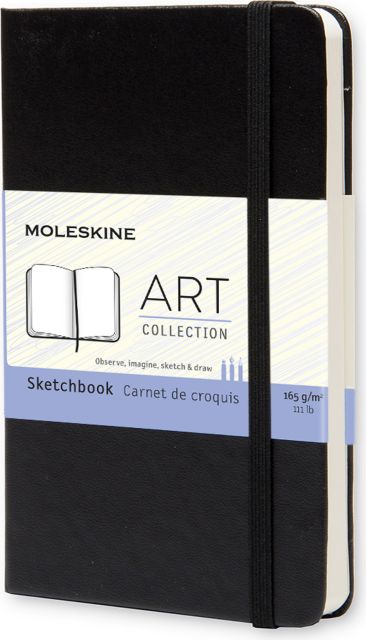Moleskine Sketchbook Pocket, Plain, Black, Hardcover