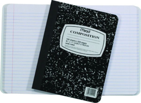 COMPBOOK 200SH BLK/WHT MARBLE