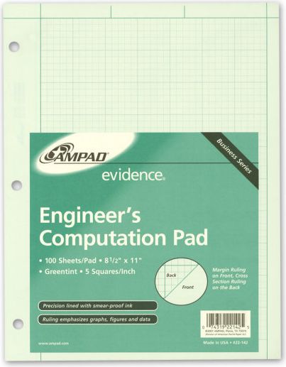 COMP PAD 100SH 8.5x11" ENGINEE