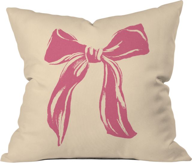 Big Pink Ribbon by LouBruzzoni Indoor Throw Pillow 18" x 18"