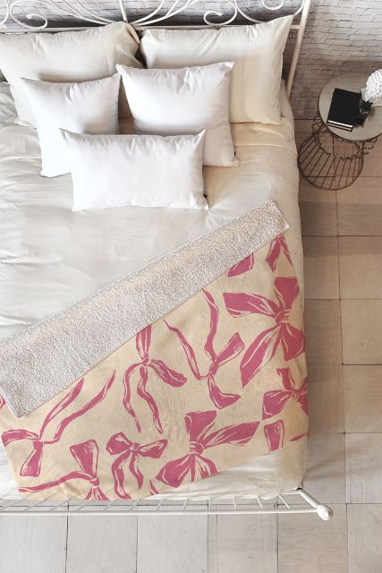 Pink Ribbon Throw Blanket