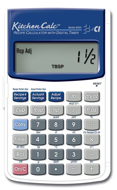 Hand-held Recipe Scaling Calculator with Digital Timer
