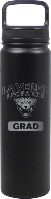 24 oz Matte Black Stainless Steel Water Bottle Grad