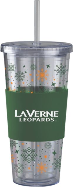 University of La Verne Straw Snowflake Tumbler