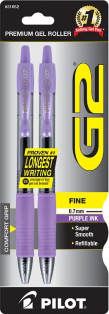 GEL PEN G2 2PK PURPLE