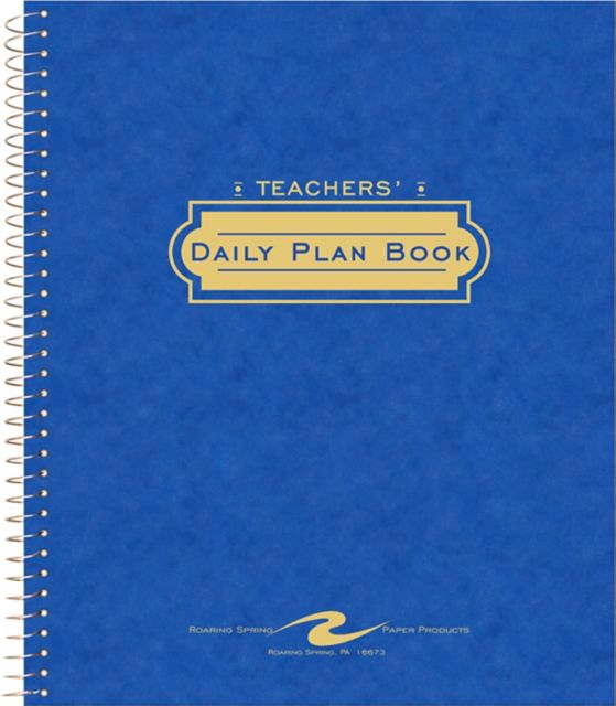 Teacher's Daily Planner Spiral Book 11 IN x 8.5 IN 56 Sheets Assorted Colors