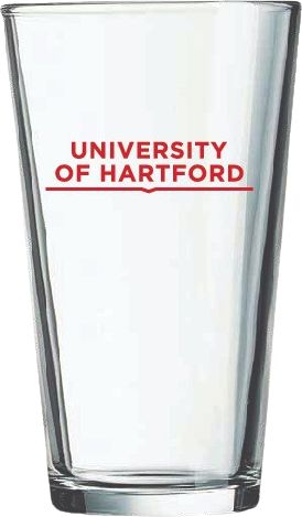 University of Hartford 16 oz. Glass