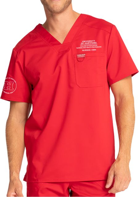 Mens Red Revolution Scrub Top - ONLINE ONLY