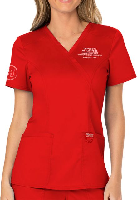 Womens Red Revolution Scrub Top - ONLINE ONLY