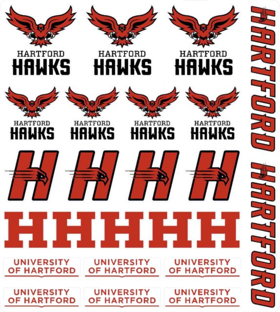 University of Hartford Hawks Sticker Sheet