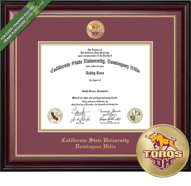 California State University at Dominguez Hills Sienna 8.5 x 11 Diploma with Double mat and Medallion - ONLINE ONLY