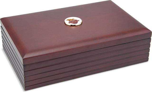 CSI Rosewood Desk Box (Gift Boxed) With Colored Medallion - ONLINE ONLY