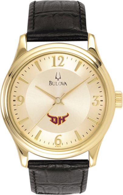 Bulova Men's Gold and Leather Watch - ONLINE ONLY