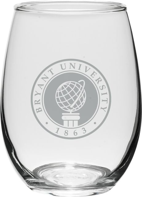 Bryant University 21 oz. Stemless Wine Glass