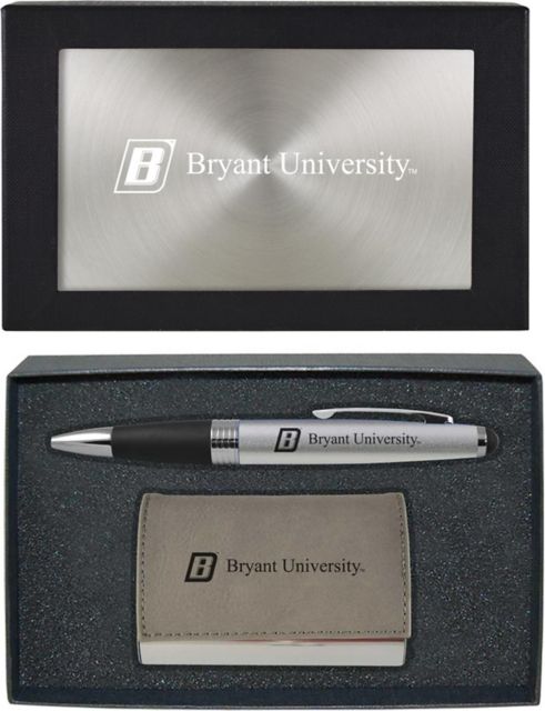 Bryant University Business Card Holder And Pen Set