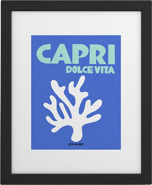 les muses capri dolce vita Framed Art Print by Les Muses Framed Art Print Modern Black