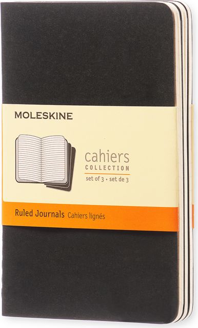Moleskine Ruled Cahier Journal Black Pocket