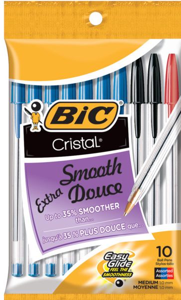 BIC Round Stic Extra Value Ballpoint Pen Easy-Glide  1.0mm